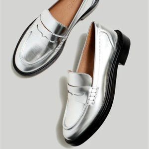 *NWT* MADEWELL Silver Leather Vernon Loafer !